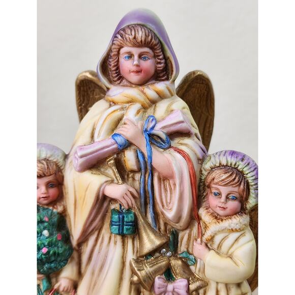 Christmas Victorian Angel Musical Ceramic Sankyo Movement w/ Box Vintage Tested - Picture 6 of 16